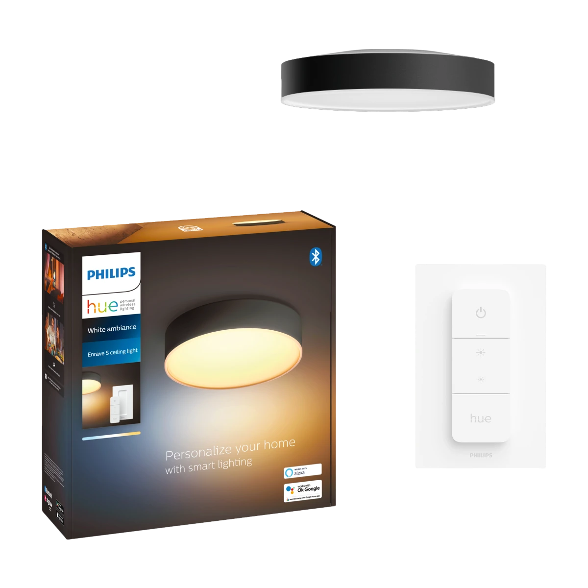 Philips Hue Enrave Liten Taklampa Svart