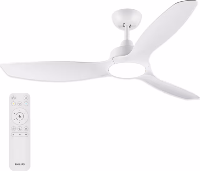 Philips Olas Takfläktslampa Ø132 cm Justerbart vitt ljus Vit