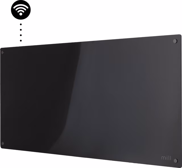 Mill Glass Smart WiFi panelvärmeelement GL1300WIFI4BLACK (svart)