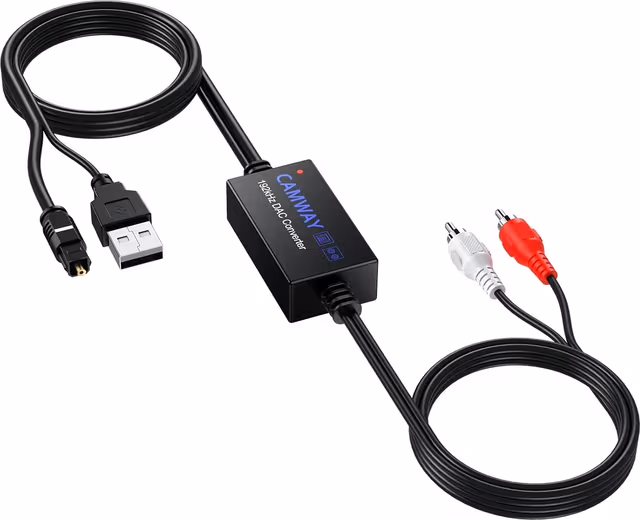 NÖRDIC Digital till Analog Ljudomvandlare, Optisk/SPDIF till RCA 192kHz DAC