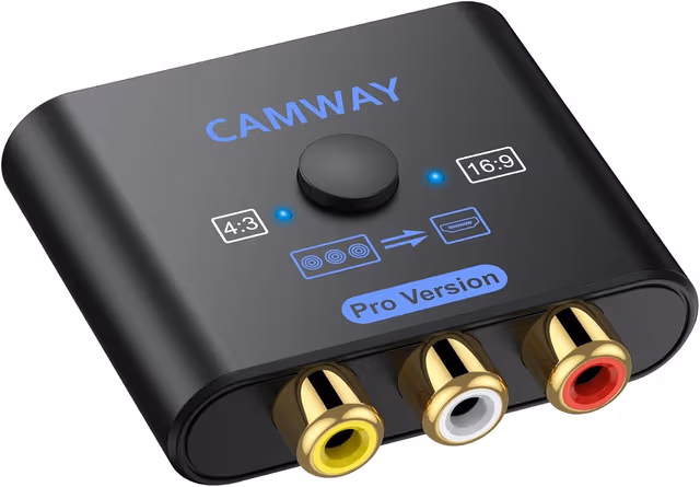 NÖRDIC RCA AV till HDMI-omvandlare 16:9/4:3 1080P Mini Composite CVBS Video- och Ljudomvandlare med stöd för PAL och NTSC