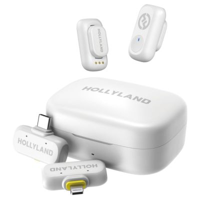 Hollyland LARK A1 Combo Wireless Mic System USB-C RX + Lightning RX, white