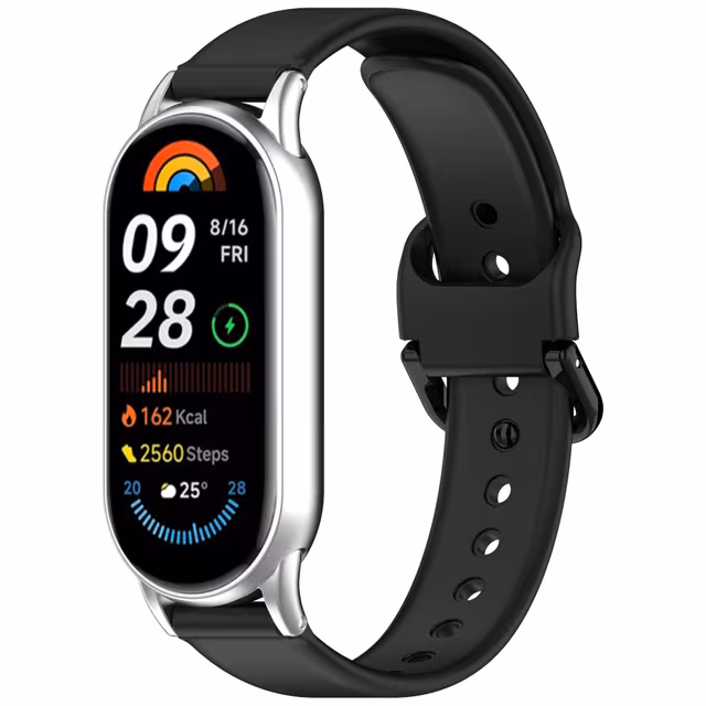 Silikonarmband för Xiaomi Mi Band 8/9: Bekvämt, Vattentåligt Ersättningsarmband Black