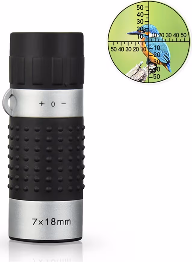 7x18 Monokulärt Teleskop med Avståndsmätare - Kompakt för Golf & Utomhusbruk