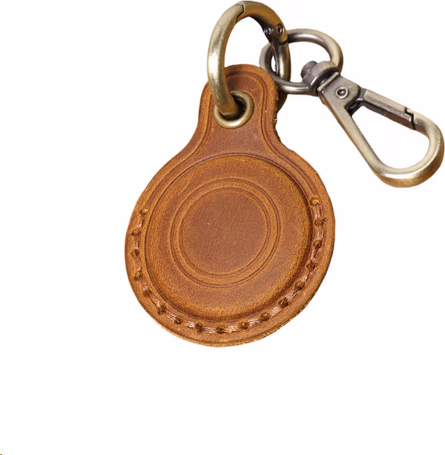 Premium Läderfodral för Apple AirTag Brown
