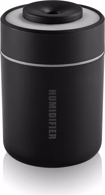 Luftfuktare för sovrum och studentrum med ultraljud och nattlampa Black
