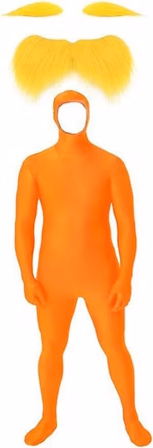 Vuxen Lorax Kostymset (Bodysuit + Skägg) - Perfekt för Halloween & Cosplay M