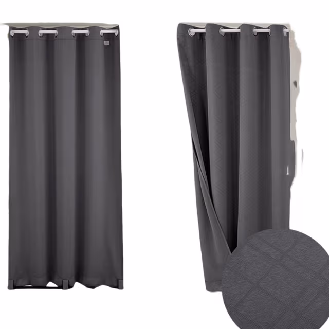 Vattentät präglad utomhusgardin DarkGrey M