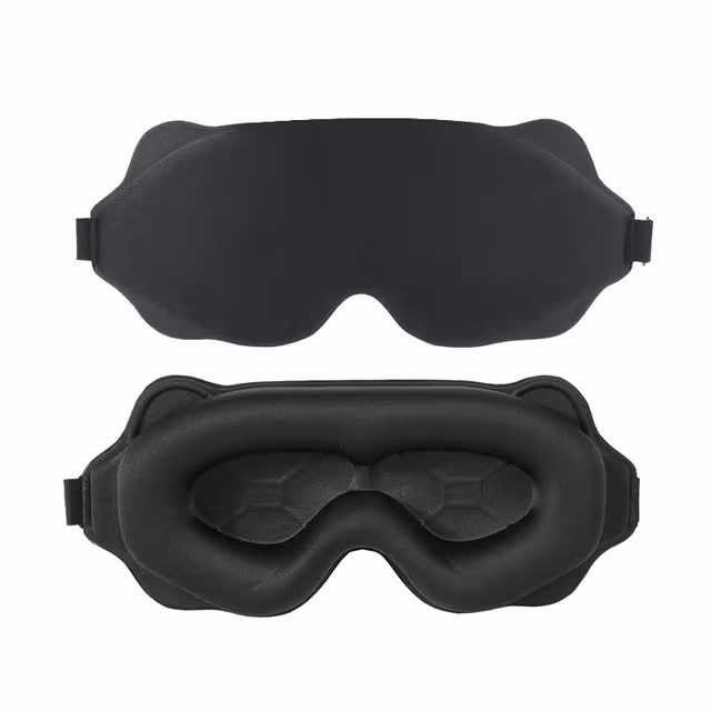 3D Konturformad Mörkläggande Sovmask för Resor och Vila Black