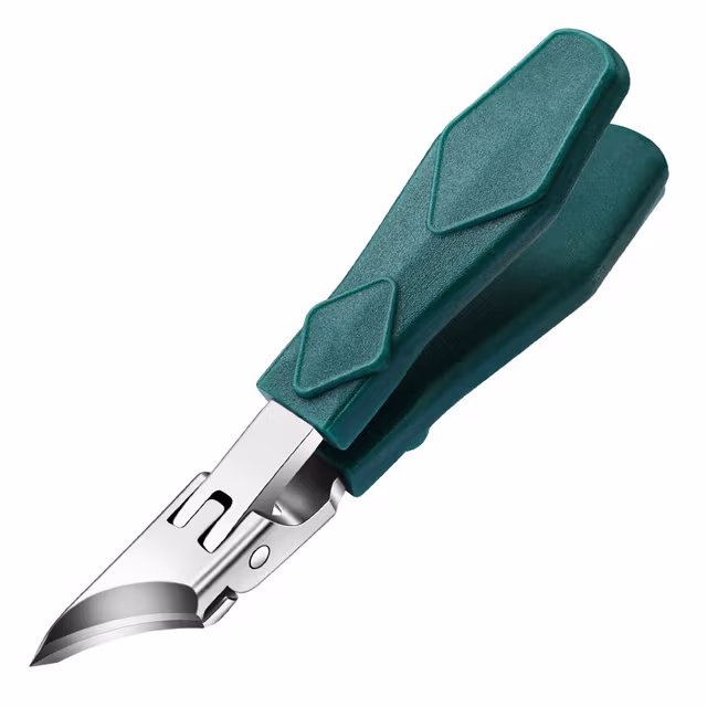 Precision Slanted Nail Clipper with Wide Jaw Opening Green