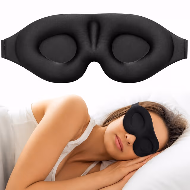 3D Mörkläggande Sovmask – Ögonmask med Öronproppar och Förvaringspåse