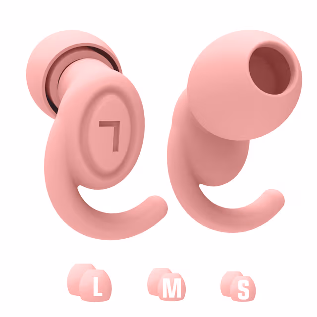 1 par 9-formade silikonöronproppar för brusreducering Pink