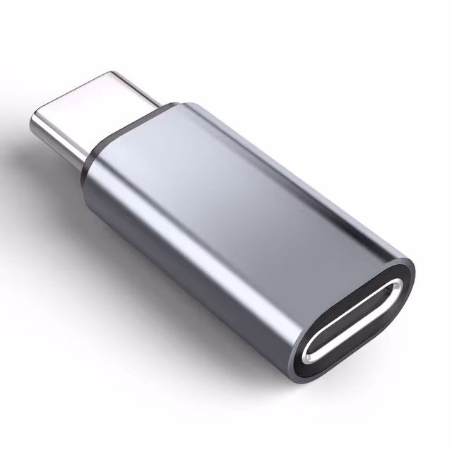 Lightning (hona) till USB-C (hane) adapter, kompatibel med iPhone 15 Grey
