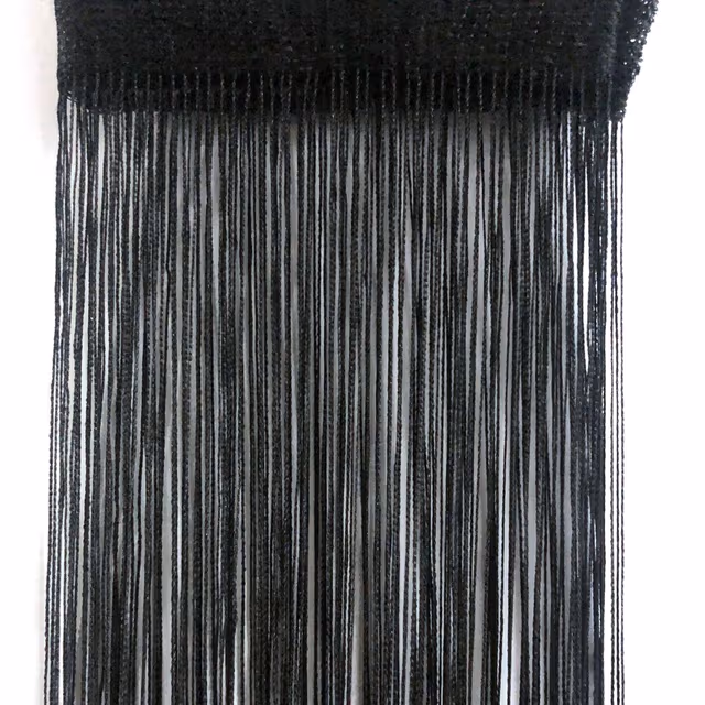 Fransgardin draperi 100x200 cm 1 par Black