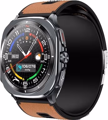 Smartwatch med Blodtrycksmätning, EKG och AMOLED-skärm - Hälsoövervakning och SOS Brown