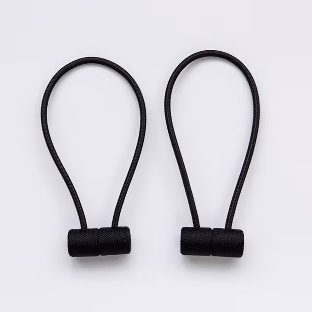 Magnetiska Gardinomtag, Inga Borrfästen, Dekorativa Rephållare (2-pack) Black
