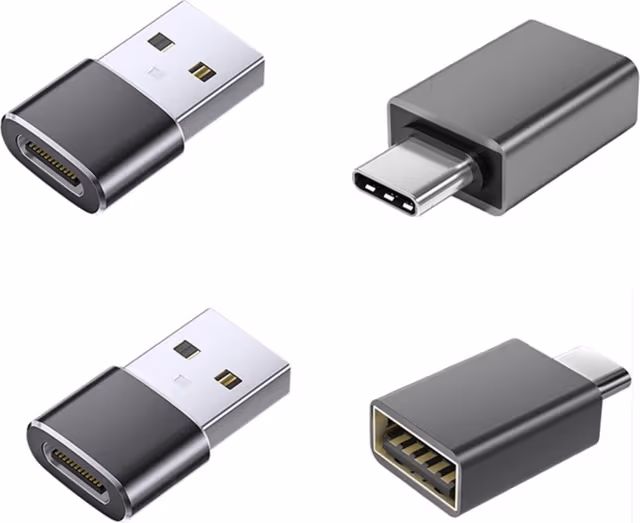 4-Pack USB till Type-C 3.2 Adapterset: USB till Type-C och Type-C till USB Adaptrar