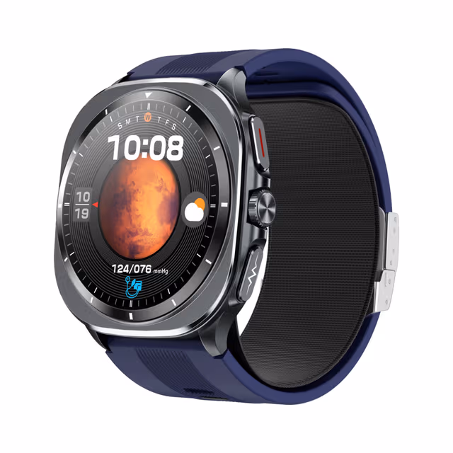 Avancerad Smartwatch för Hälsoövervakning med EKG och Blodtrycksmätning Blue