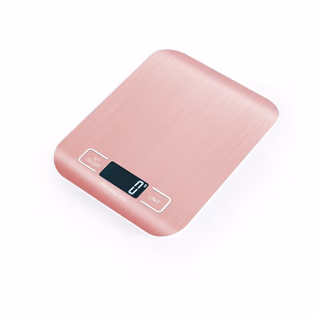 Uppladdningsbar Digital Köksvåg med Batterier - Roséguld, 5kg 10 kg/1 g