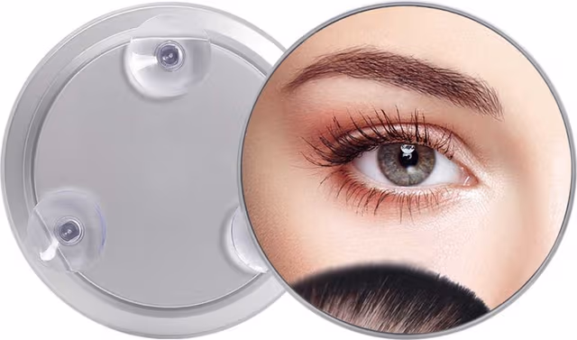 30x Förstoringssminkspegel - Vit, Bärbar Sugkoppdesign för Detaljerad Makeup