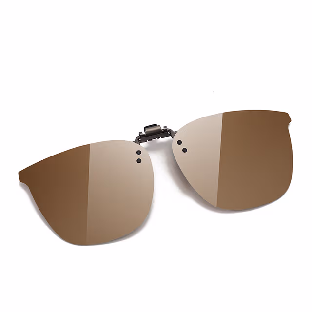 Polariserade Clip-on Solglasögon – UV400 Körglasögon för Glasögonbärare Brown