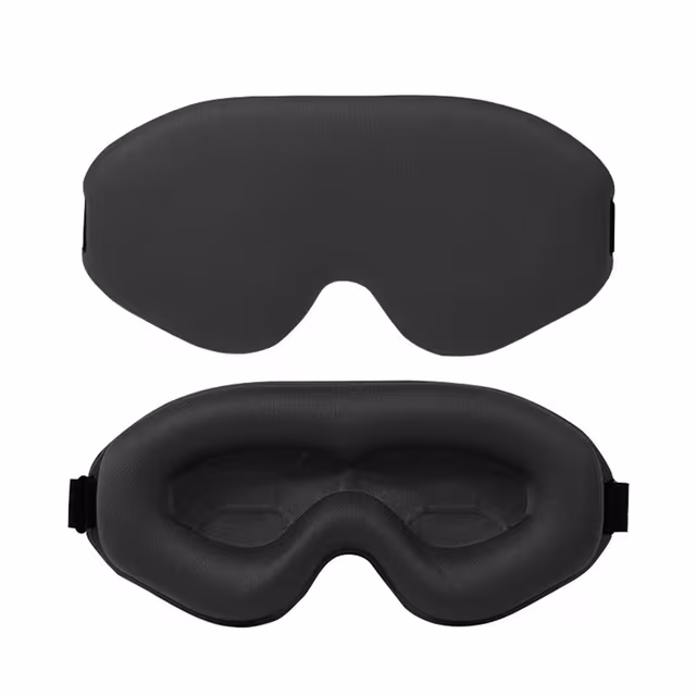 3D Sovmask för Total Mörkläggning och Komfort - Perfekt för Resor och Hemmabruk Black