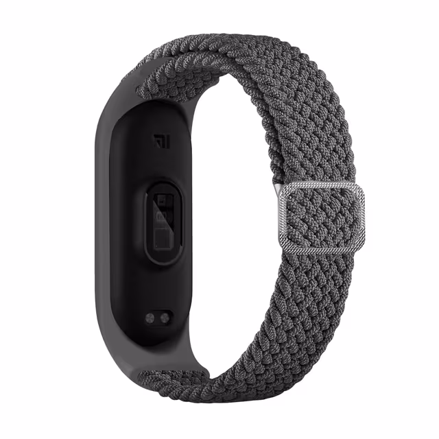 Klockarmband Nylon för Xiaomi Mi Band 3/4/5/6/7/NFC Grey