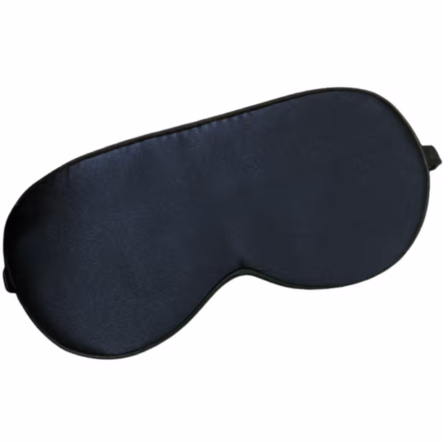 Sidensömnmask för kvinnor och män, 100 % sidenögonmask Black