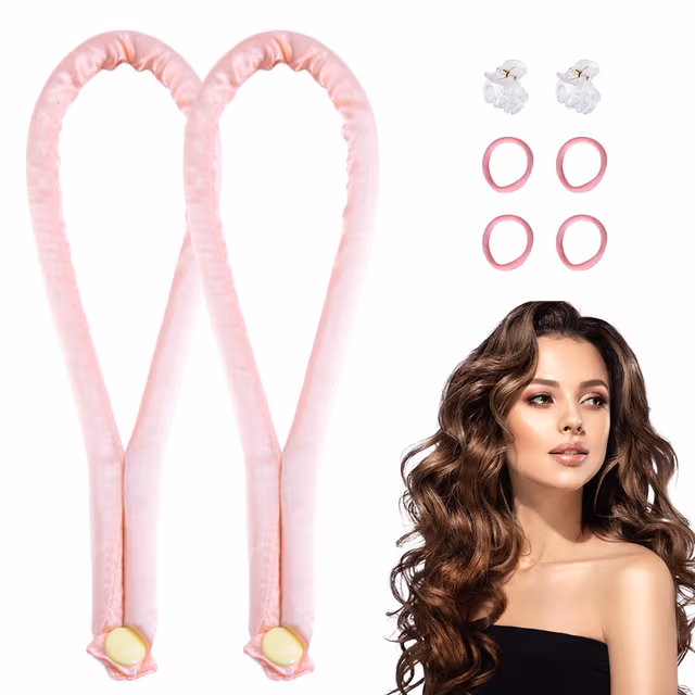 Värmefritt Lockbandset – Heatless Curling Set med Hårklämmor & Hårsnod