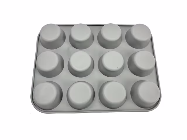 Silikonkakform - Muffinsform med 12 koppar Grey
