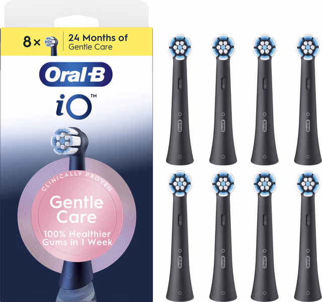 Oral-B iO Gentle Care tandborsthuvuden 778602 (svart) 8-pack