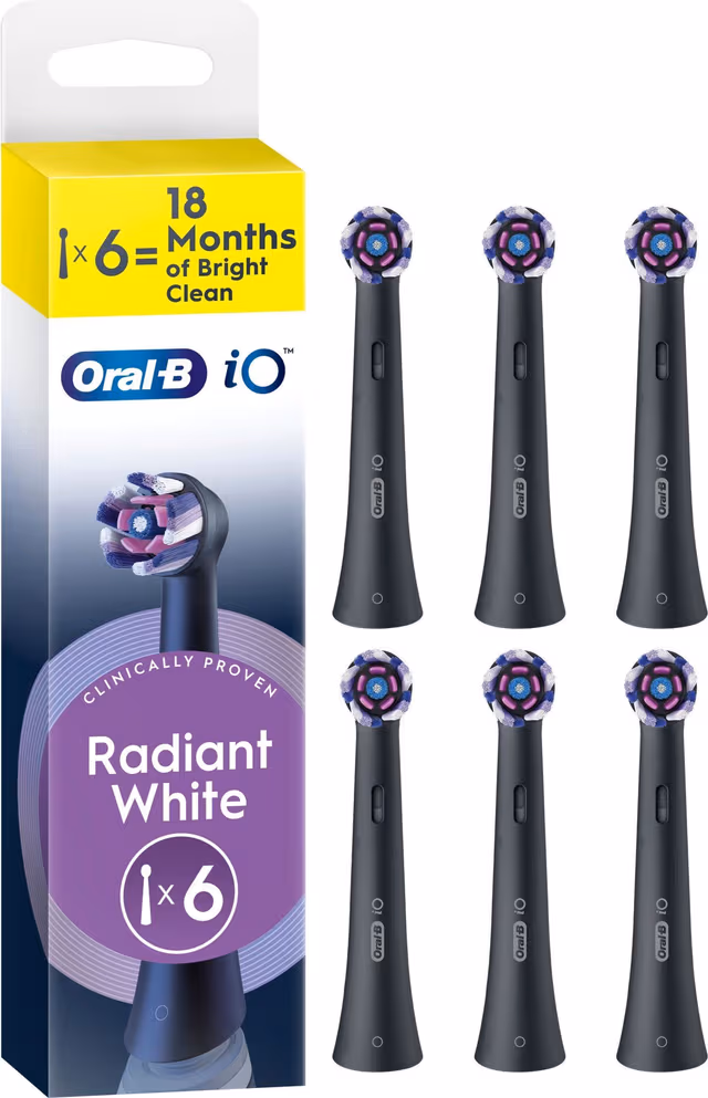 Oral-B iO Radiant White utbytesborsthuvuden 785051 (svart, 6-pack)