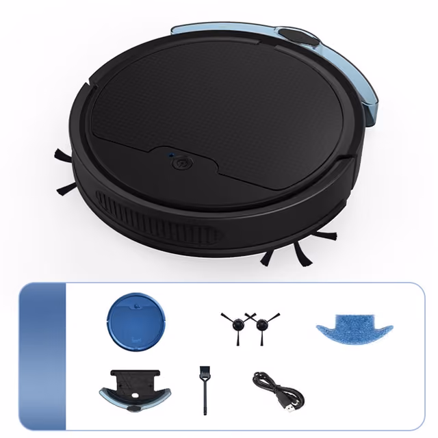 SMART Robotdammsugare med Stor Vattentank och APP-Kontroll för Hemstädning Black