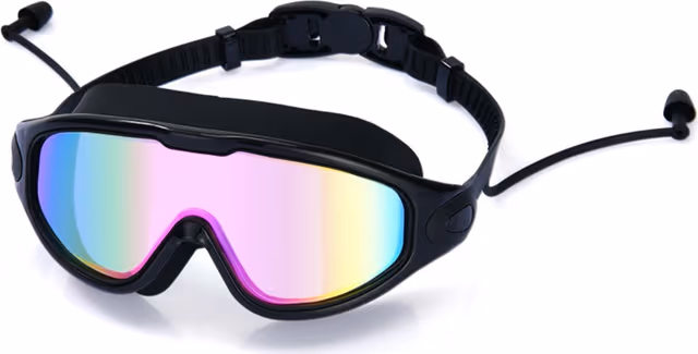 Vidvinkel Simglasögon med Antidimma och UV-skydd, Silikonpackning Black + pink