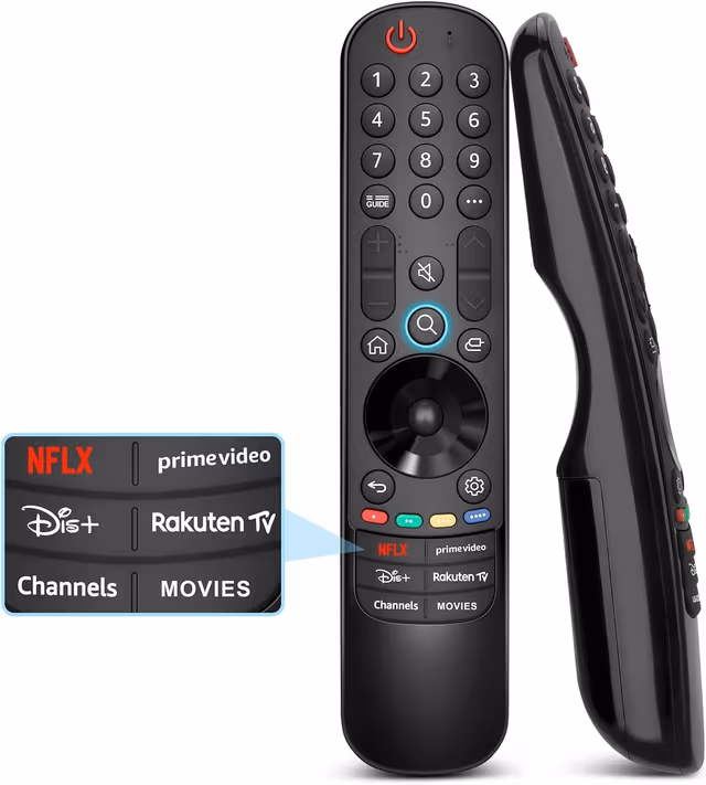 LG TV-fjärrkontroll, universell för LG Magic Remote Smart TV utan röst- och pekarfunktion, ersättning för LG Original MR24GA, MR23GA, MR22GN och MR21GA