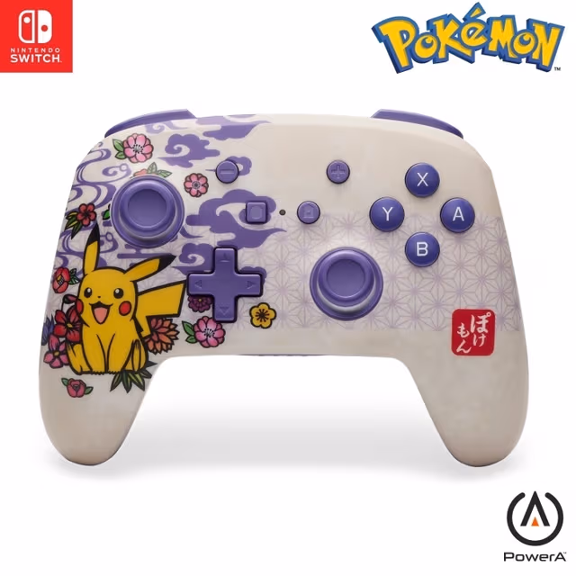 PowerA förbättrad Nintendo Switch trådlös handkontroll Pikachu Blossom