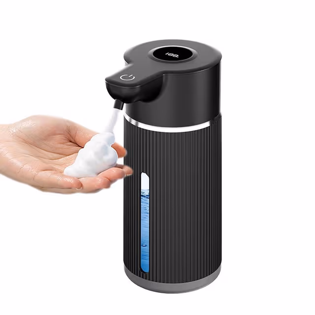 Automatisk Skumtvåldispenser med Skärm - Hygienisk Lösning för Hem och Hotell Black