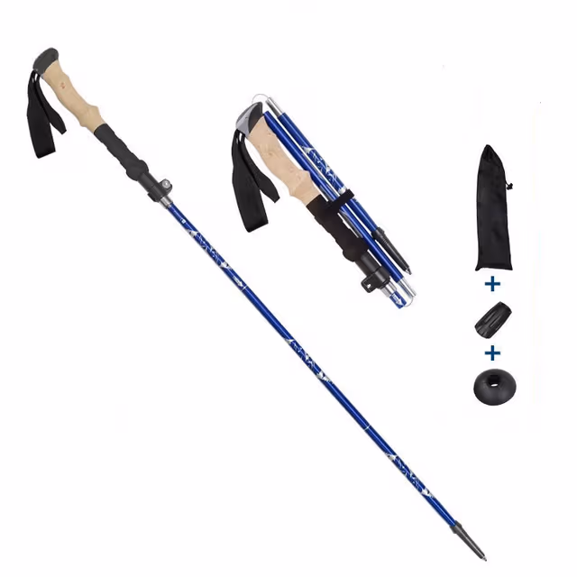 Vandringsstav i 5 Sektioner med Justerbar Längd Blue