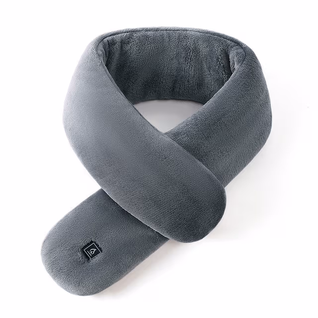 USB-Laddning Uppvärmd Halsduk med 3 Temperaturer & Vibrationsmassage Grey