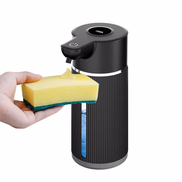 Automatisk Tvåldispenser med Skärm - Hygienisk Lösning för Hem och Hotell Black