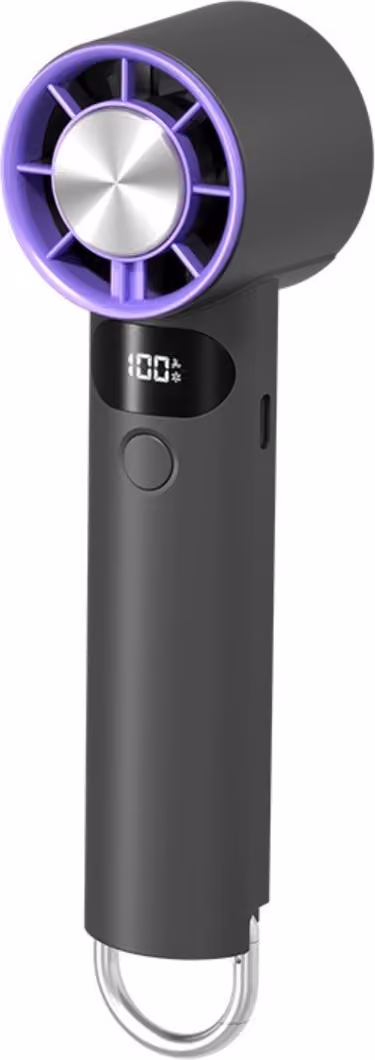 Digital 5-växlad Handfläkt 2000mAh med Termokylning för Kontor Grey