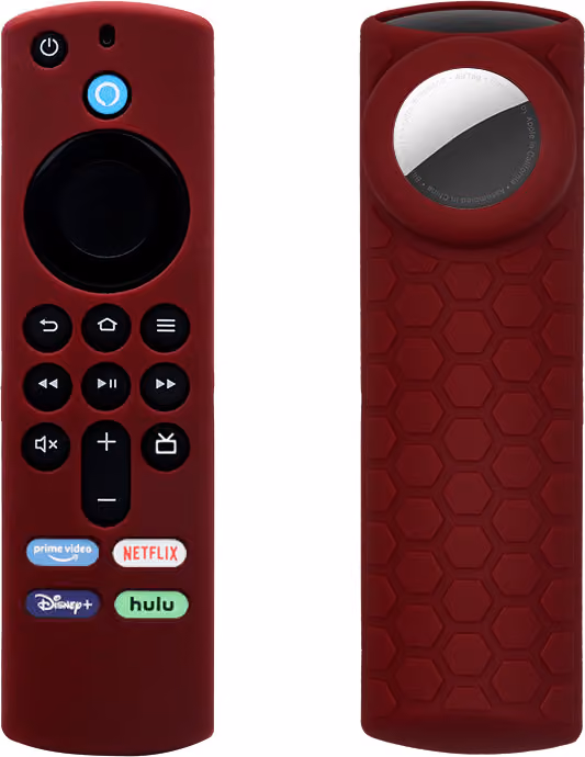 Fjärrkontrollskydd för Fire TV Stick 2024ALEXA 3:e Gen airtag WineRed