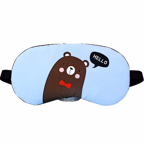 Sovmask med Gulligt Tryck Blue