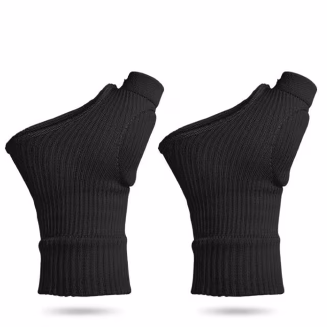 Kompressionshandskar med handleds- och tumstöd 1 par Black