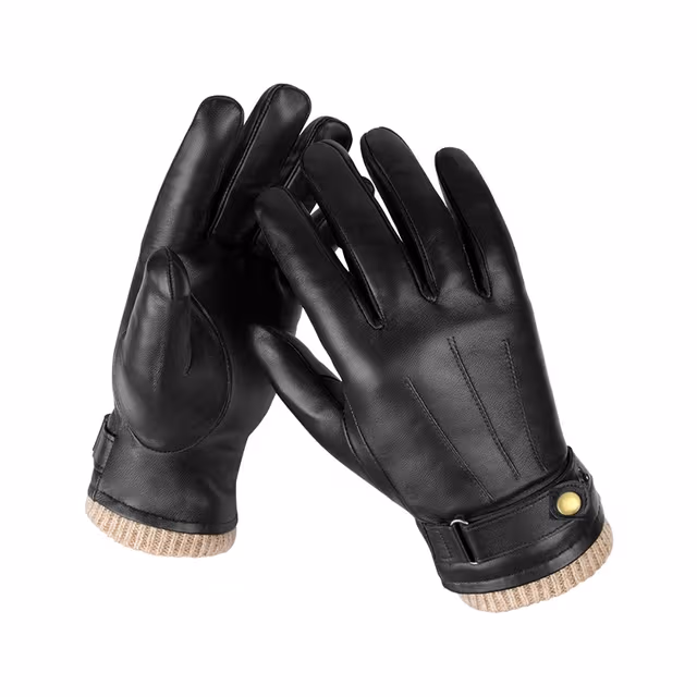 Herrhandskar i Läder - Fårskinn Vinterhandskar Black XL