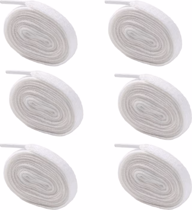 Platta Skosnören i Polyester, 4 par White S