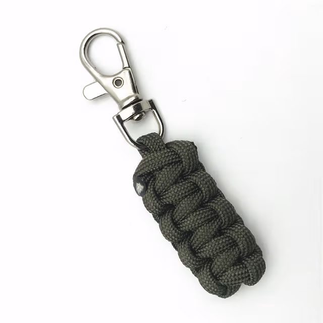 FLÄTAD Nyckelring i Nylon Paracord - Utomhus Överlevnad Nödverktyg grass color
