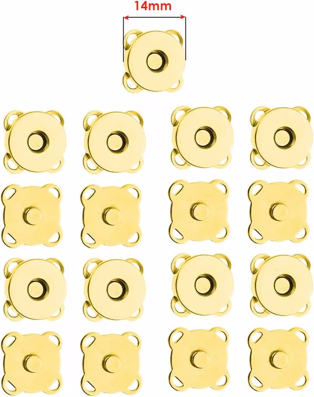 18mm Magnetiska Fästen för Sömnad, 10-pack Gold