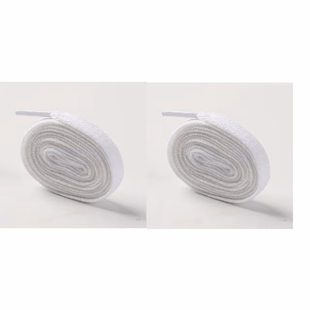 Platta Skosnören i Polyester, 4 par White M