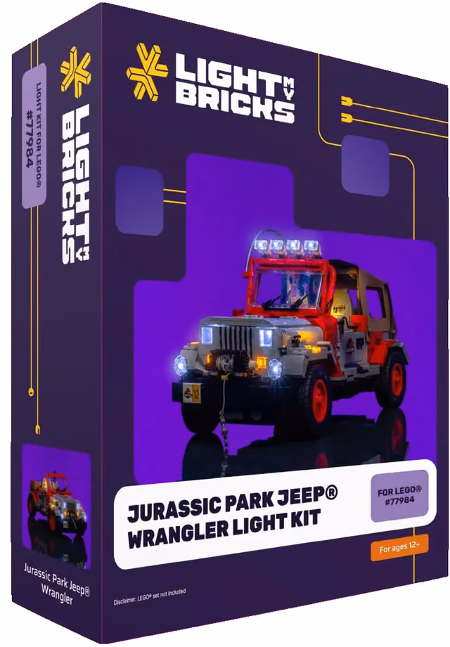 Light My Bricks Jurassic Park Jeep Wrangler ljuskit 77984